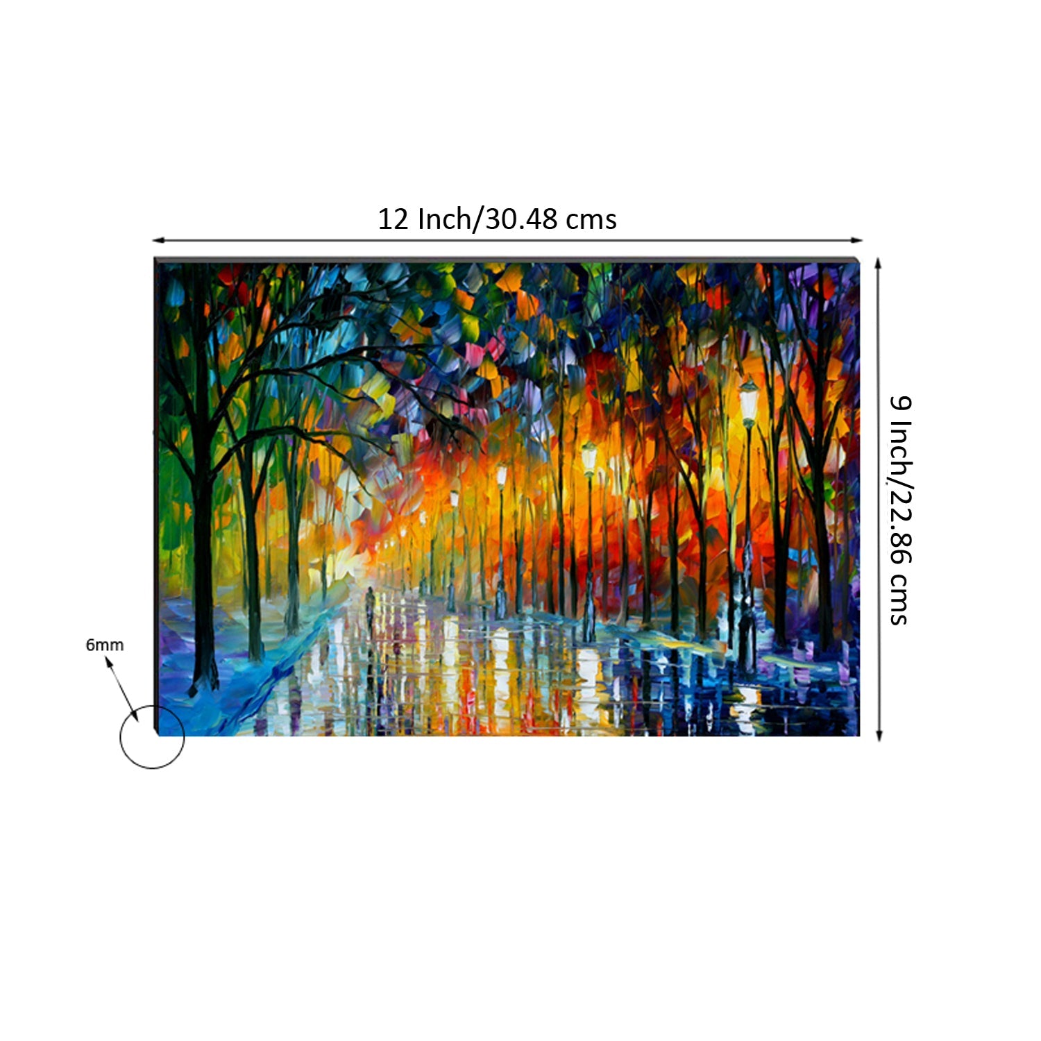 6MM MDF Lovely Rain View Satin Matt Texture UV Art Painting Kafalo