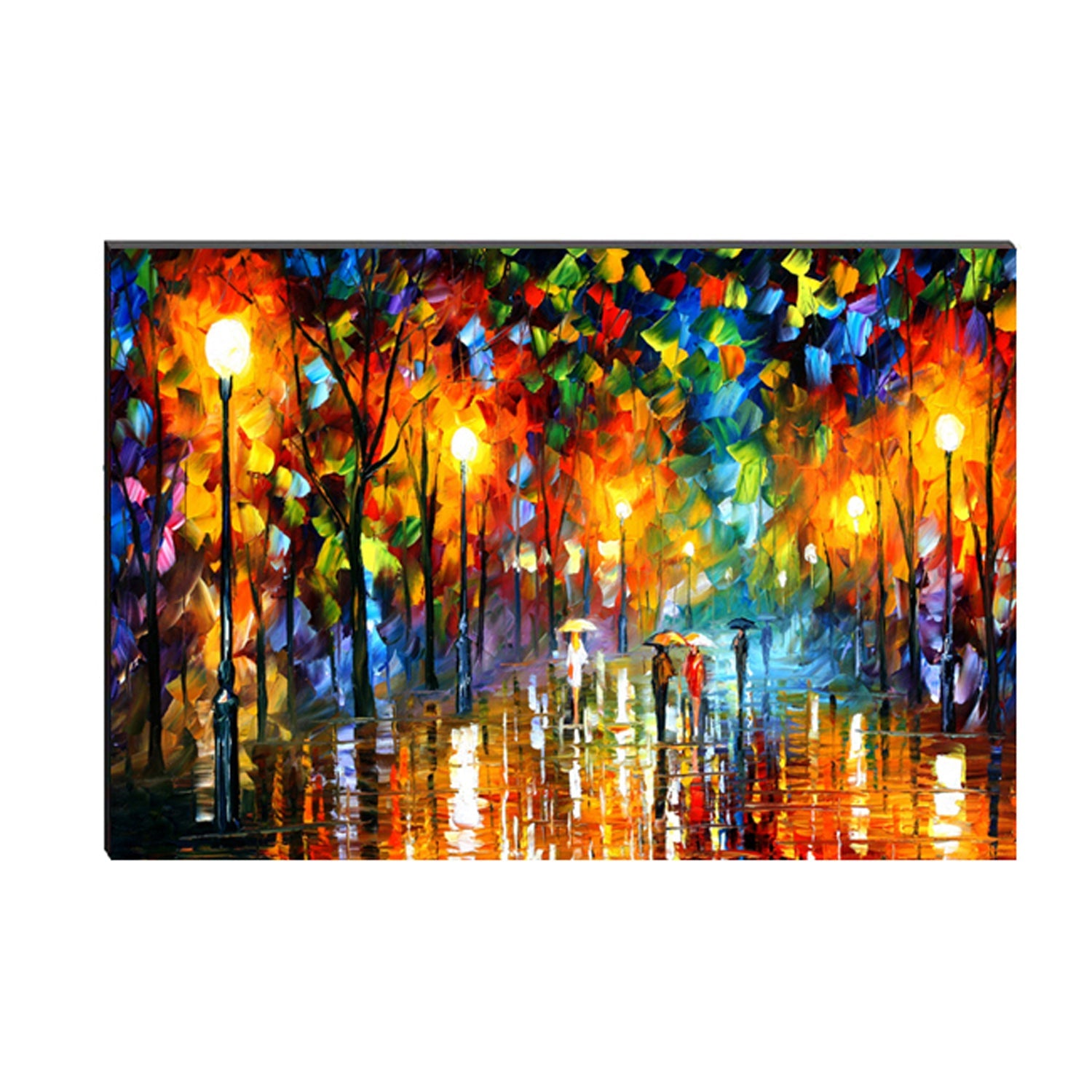 6MM MDF Loving Couple Under Umbrella in rain Satin Matt Texture UV Art Painting Kafalo