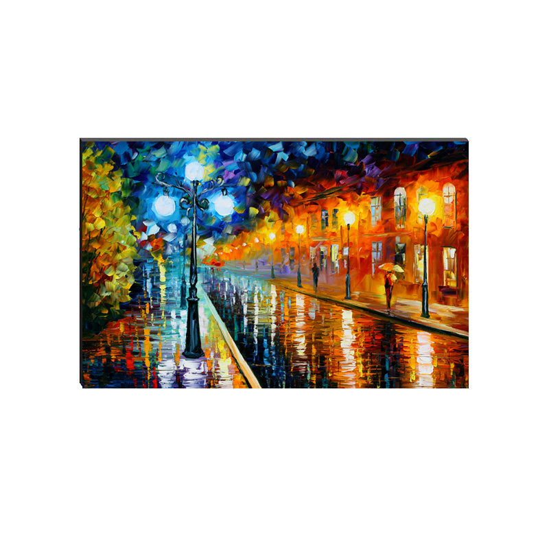 6MM MDF Street View in Rain Satin Matt Texture UV Art Painting Kafalo
