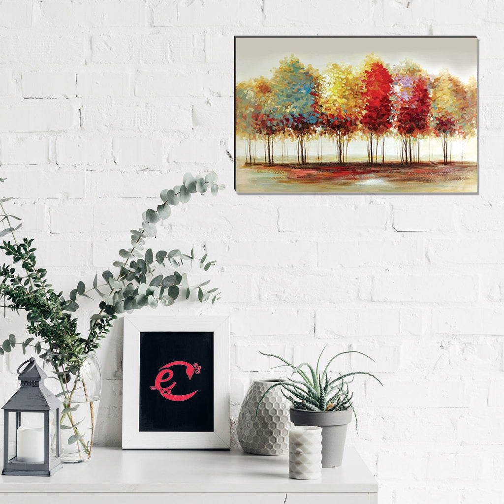 6MM MDF Colorful Trees Satin Matt Texture UV Art Painting Kafalo