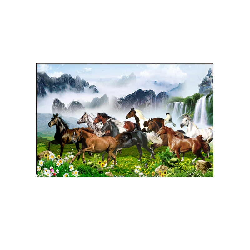 6MM MDF 7 Lucky Running Horses Satin Matt Texture UV Art Painting Kafalo