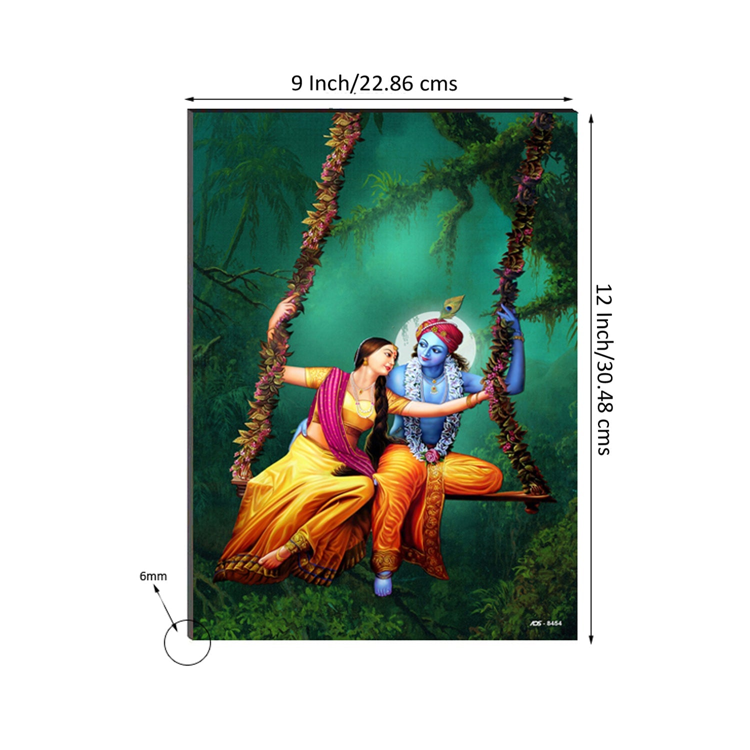 Beautiful Radha Krishna On Swing Wall Painting Digital Printed Religious Art Kafalo