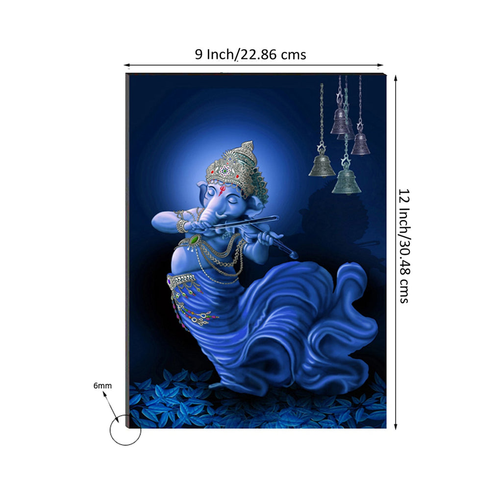 6MM MDF Lord Ganesha Playing Violin Satin Matt Texture UV Art Painting Kafalo