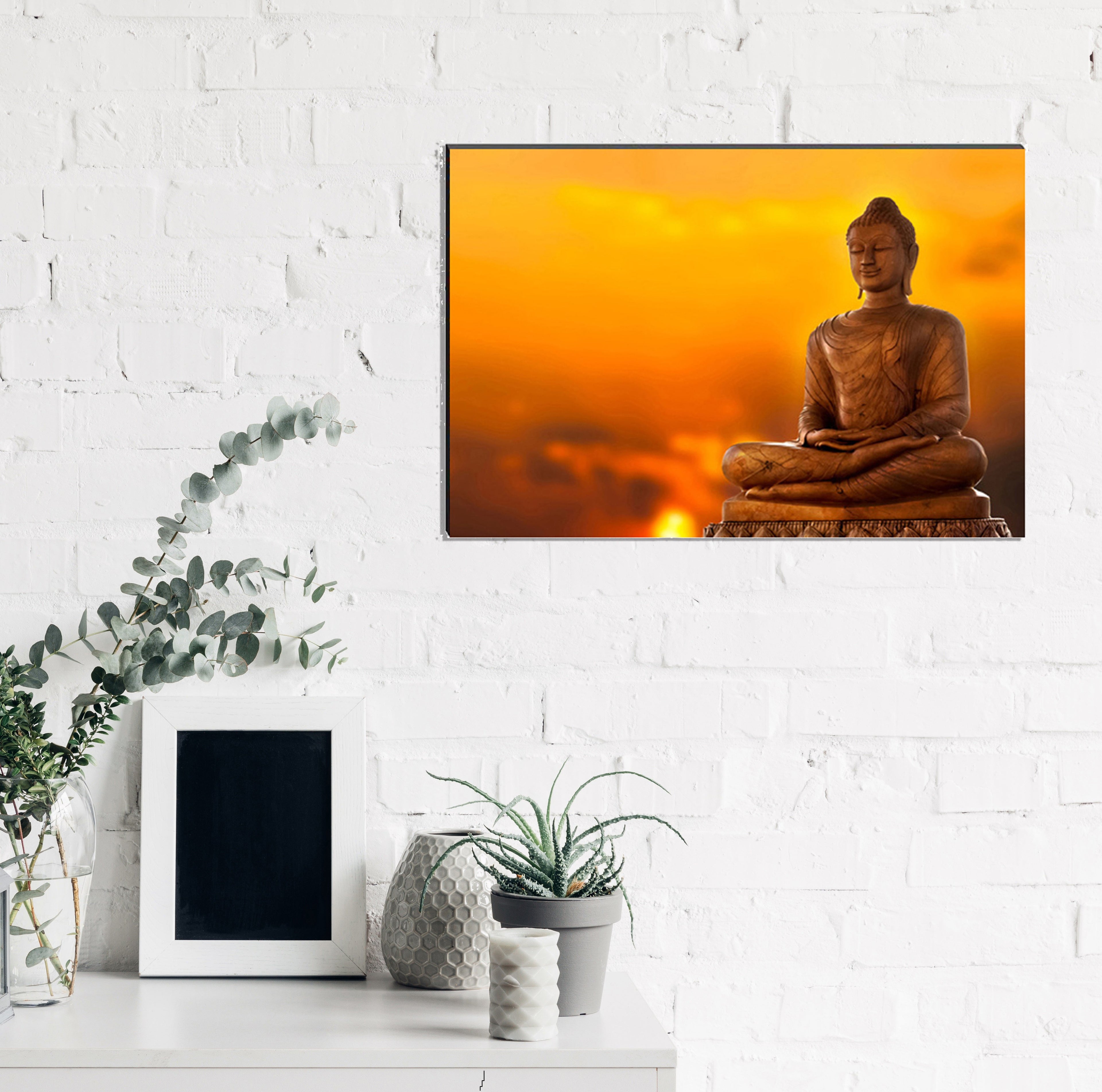 6MM MDF Meditating Lord Buddha Satin Matt Texture UV Art Painting Kafalo