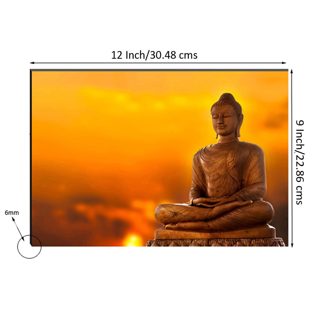 6MM MDF Meditating Lord Buddha Satin Matt Texture UV Art Painting Kafalo
