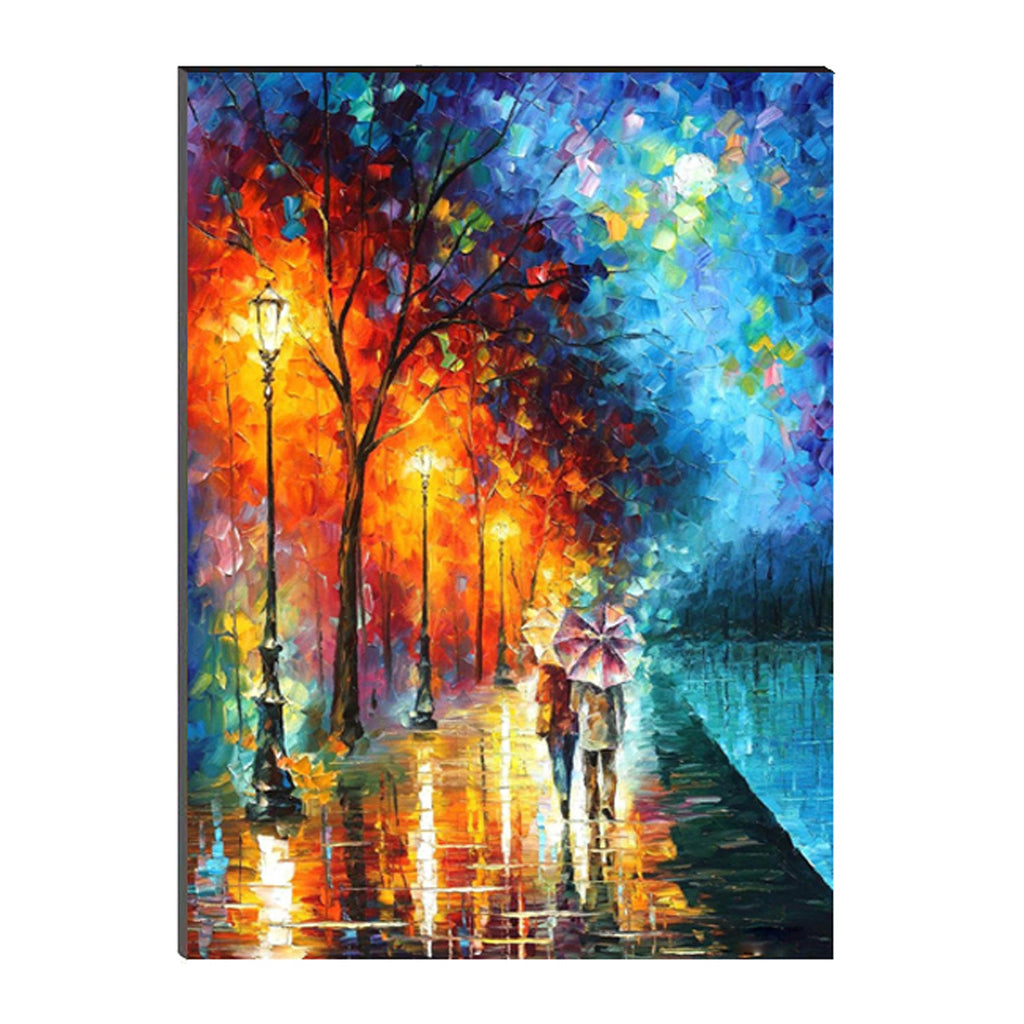 6MM MDF Couple with Umbrella in Rain Satin Matt Texture UV Art Painting Kafalo