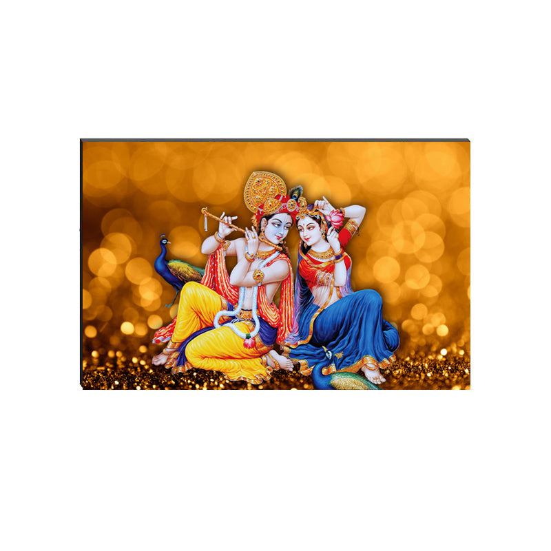 6MM MDF Radha Krishna Playing Flute Satin Matt Texture UV Art Painting Kafalo