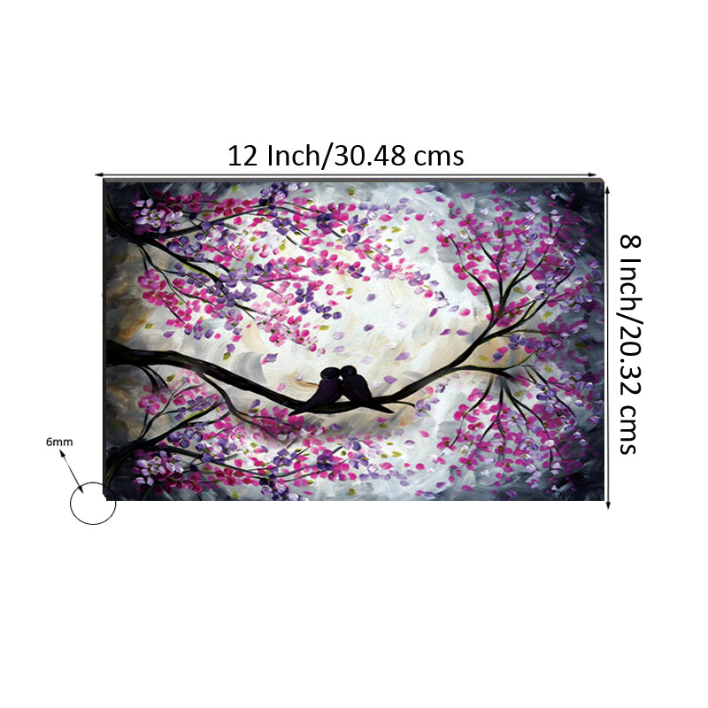 6MM MDF Kissing Love Birds Satin Matt Texture UV Art Painting Kafalo