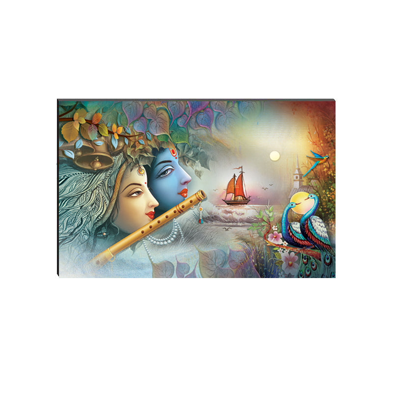 6MM MDF Radha Krishna Satin Matt Texture UV Art Painting Kafalo
