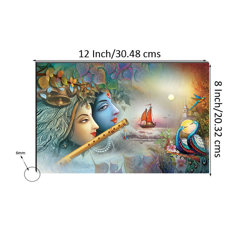 6MM MDF Radha Krishna Satin Matt Texture UV Art Painting Kafalo