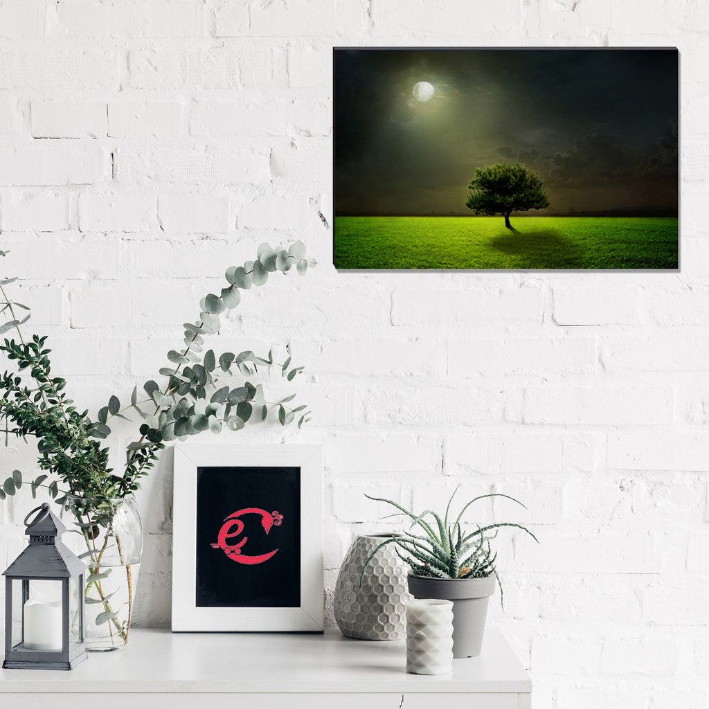6MM MDF Tree under Moon Light Satin Matt Texture UV Art Painting Kafalo