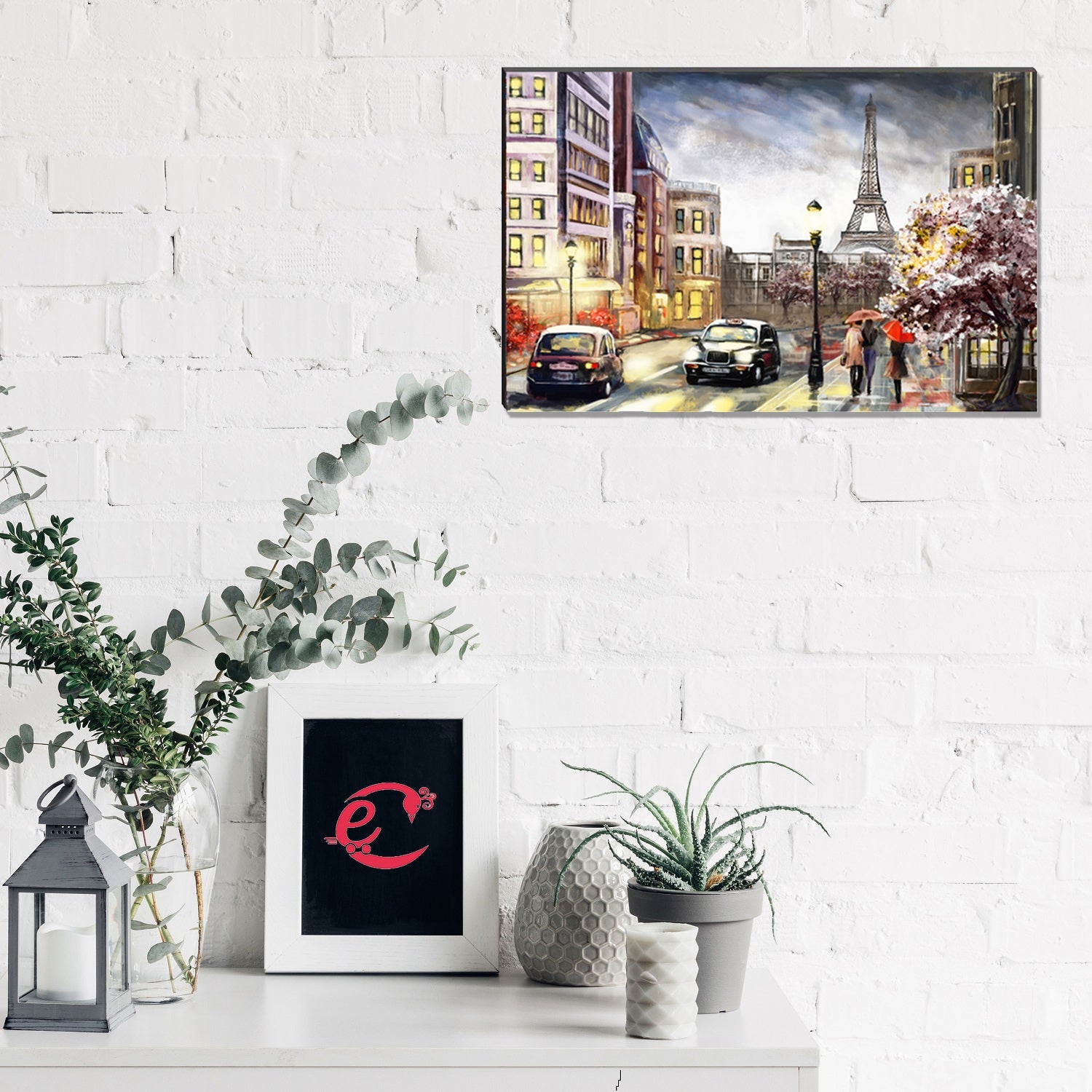6MM MDF Eiffel Tower with City View Satin Matt Texture UV Art Painting Kafalo