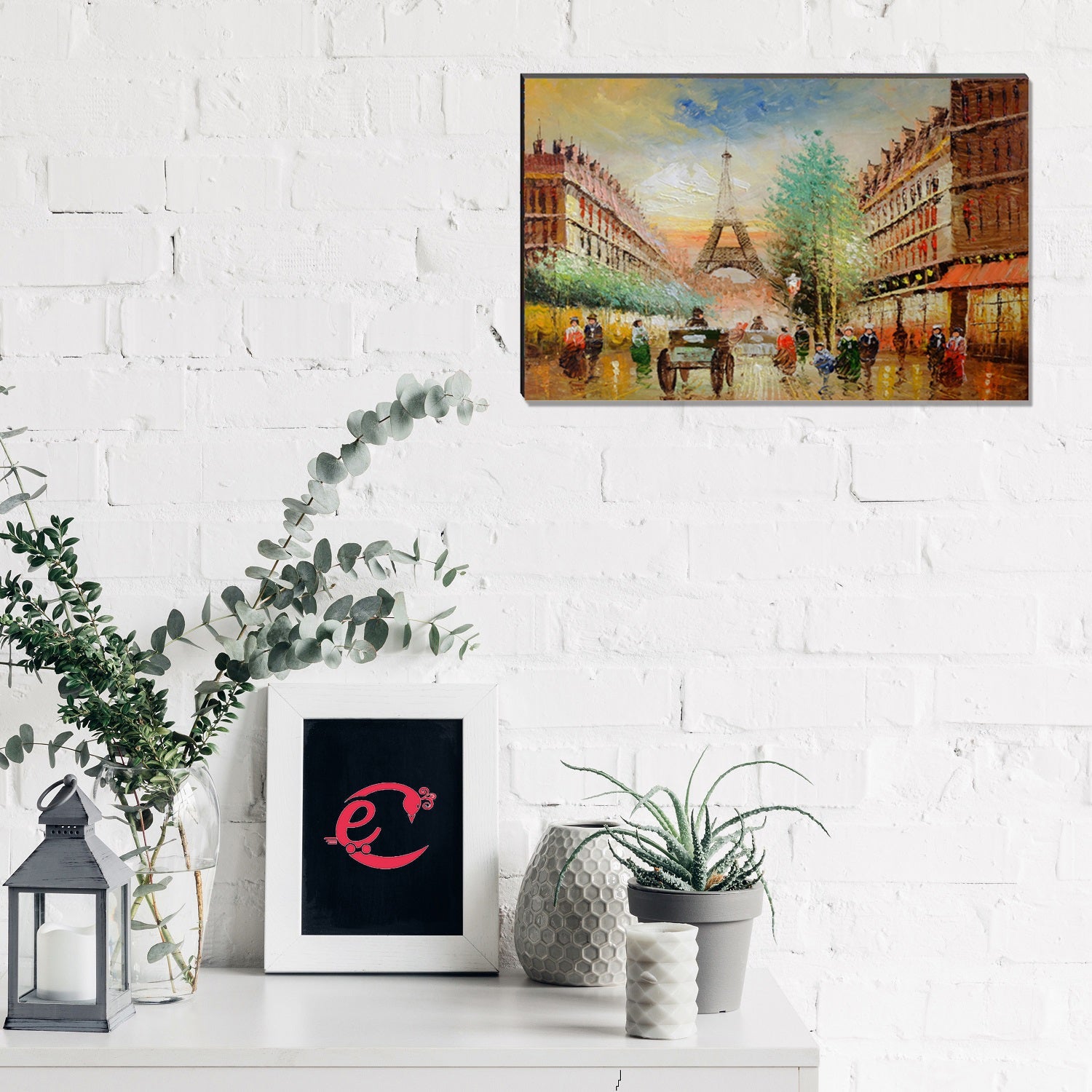 6MM MDF Eiffel Tower with City View Satin Matt Texture UV Art Painting Kafalo