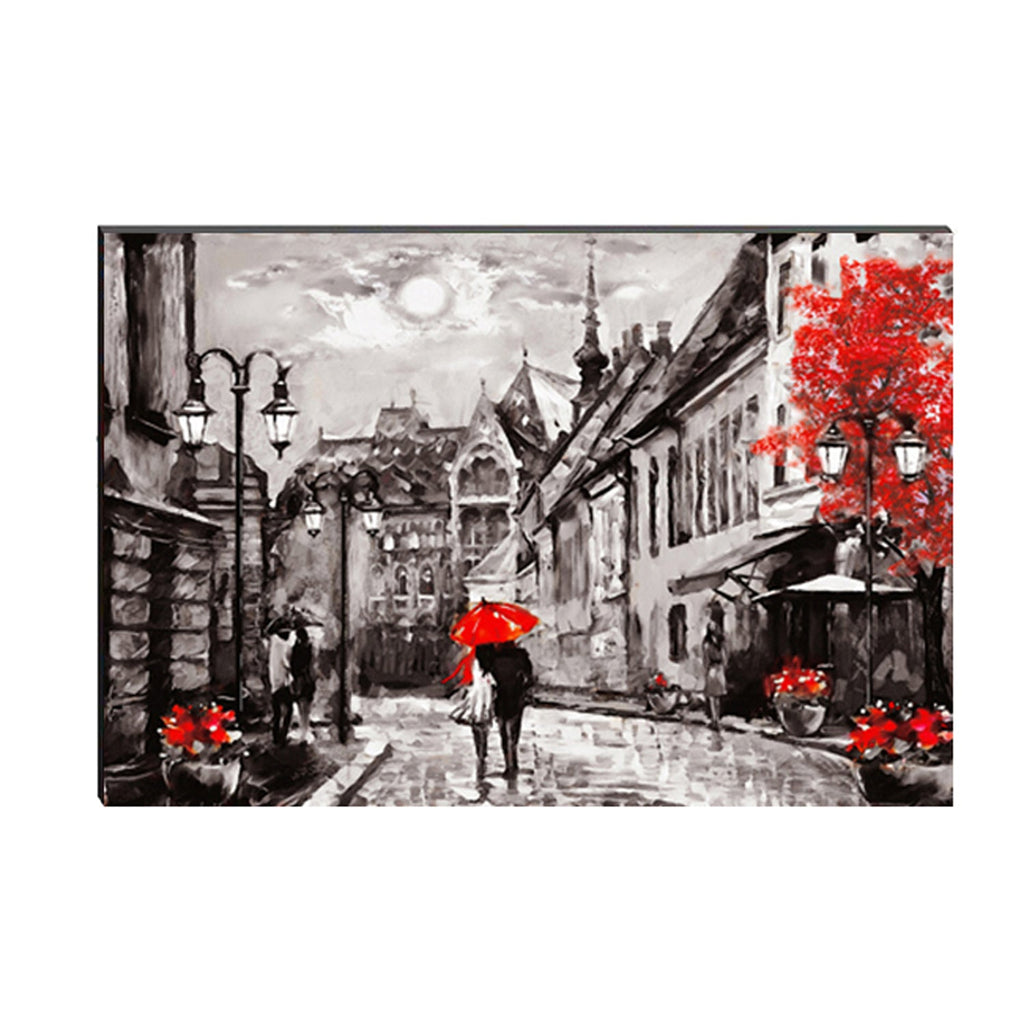 6MM MDF Couple under Red Umbrella Satin Matt Texture UV Art Painting Kafalo