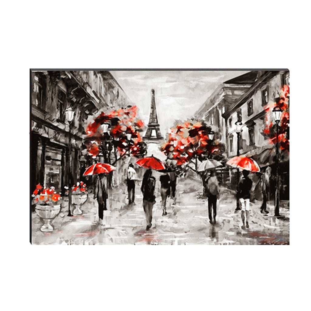 6MM MDF People under Red Umbrella Satin Matt Texture UV Art Painting Kafalo