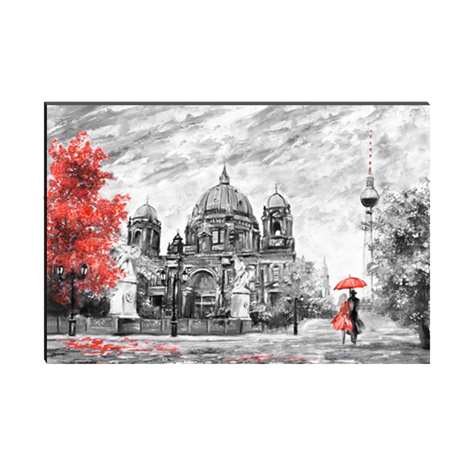 6MM MDF Artistic Europe Street View Satin Matt Texture UV Art Painting Kafalo