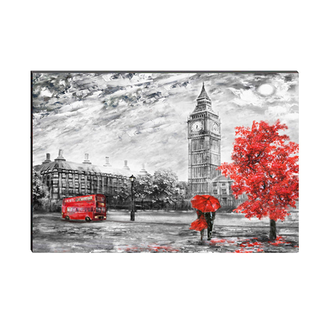 6MM MDF Couple under Red Umbrella Satin Matt Texture UV Art Painting Kafalo
