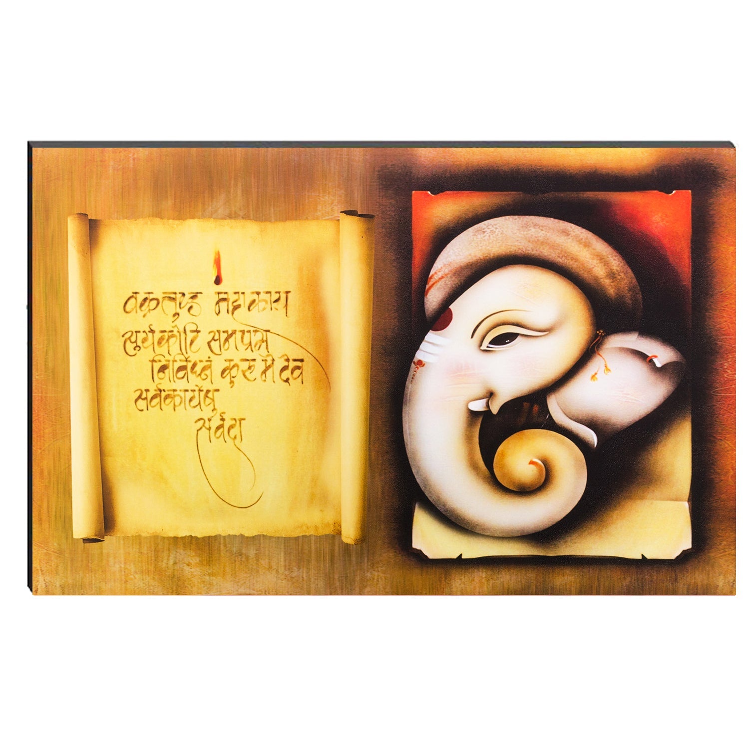 6MM MDF Lord Ganesha Satin Matt Texture UV Art Painting Kafalo