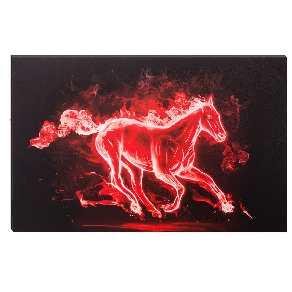 6MM MDF Red Running Horse Satin Matt Texture UV Art Painting Kafalo