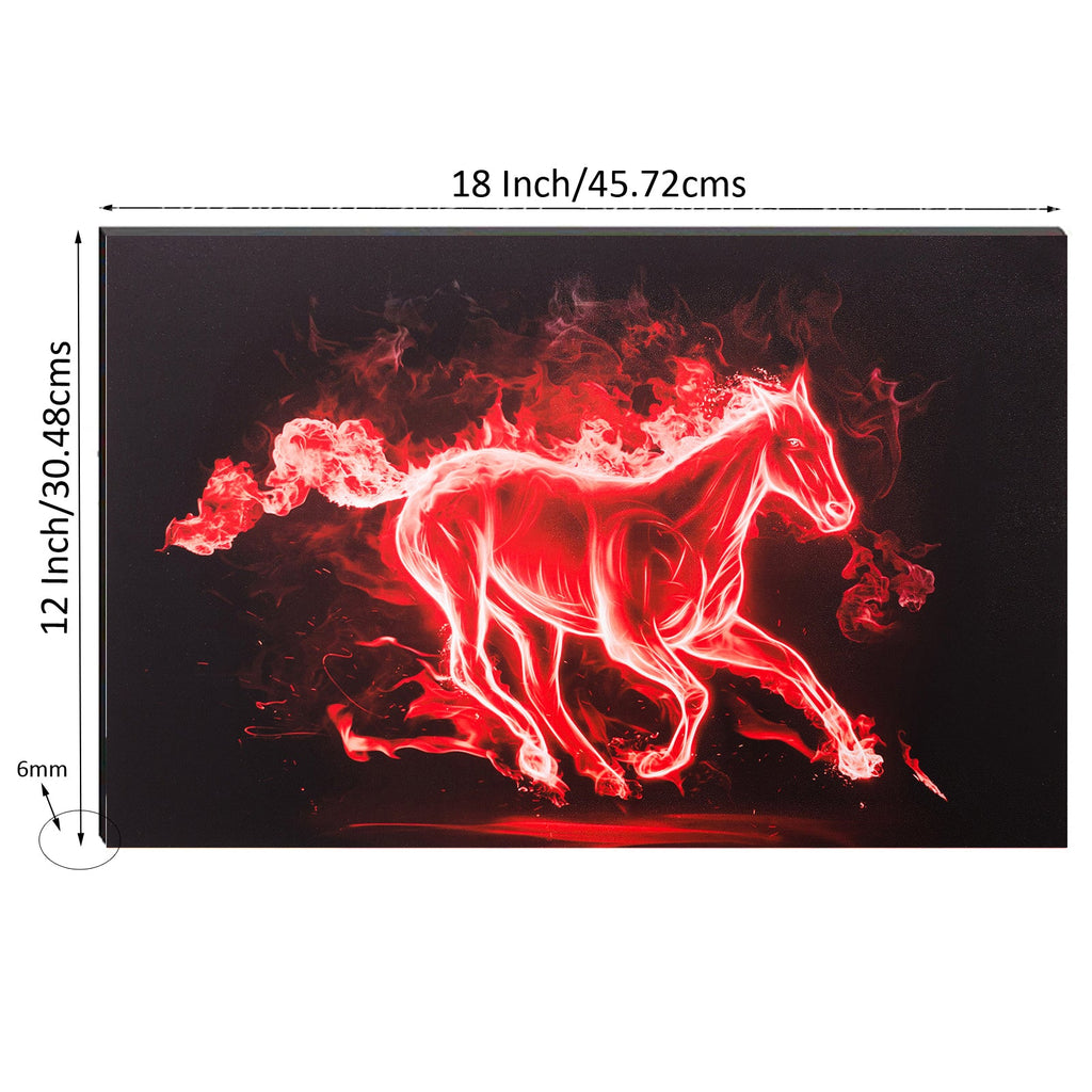 6MM MDF Red Running Horse Satin Matt Texture UV Art Painting Kafalo