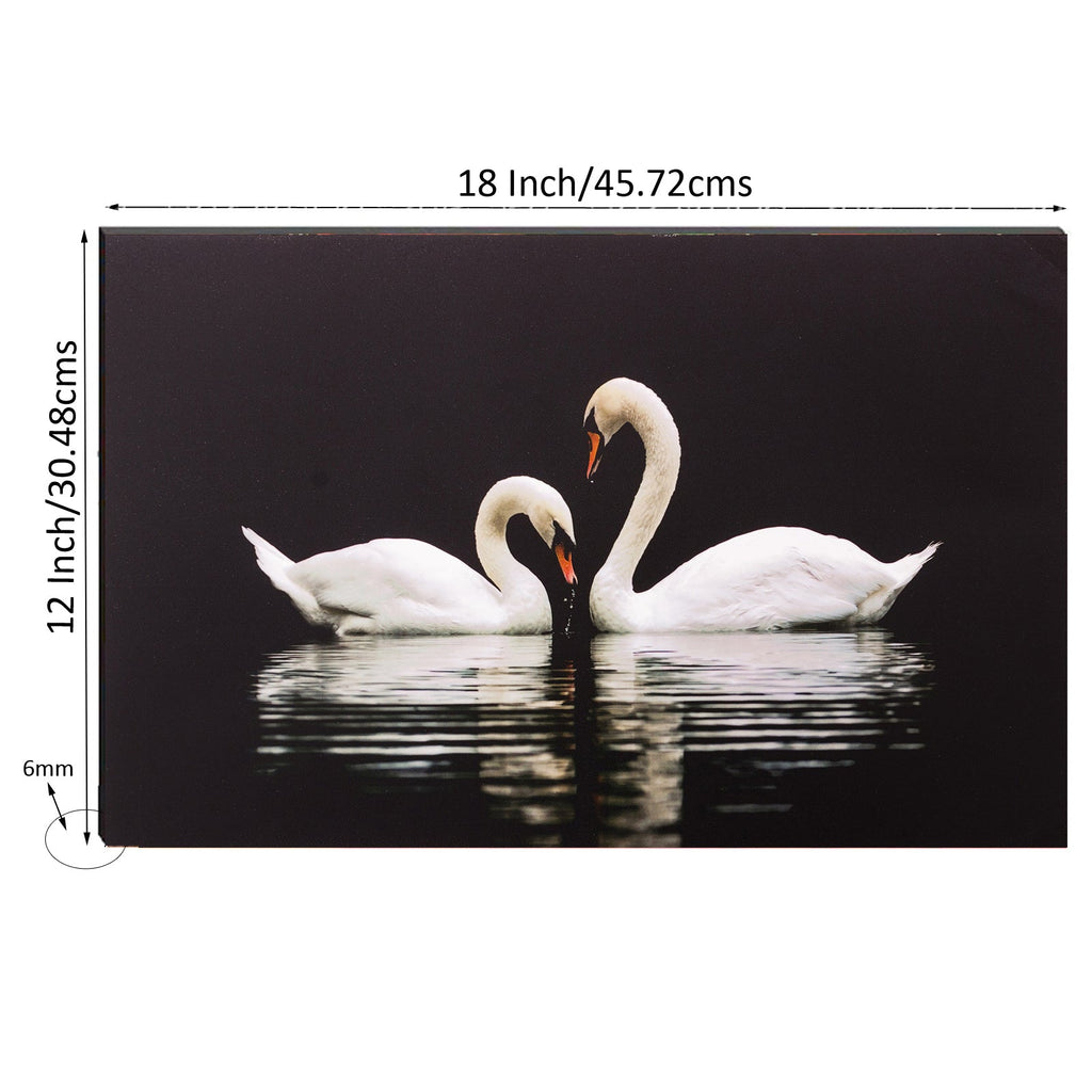 6MM MDF Swan Couple Satin Matt Texture UV Art Painting Kafalo