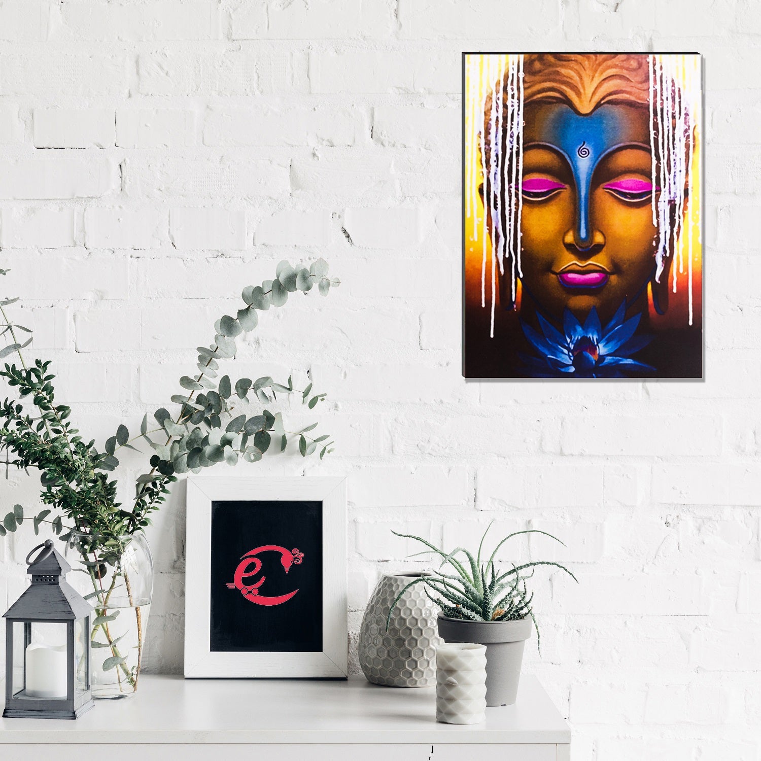 6MM MDF Meditating Lord Buddha Satin Matt Texture UV Art Painting Kafalo