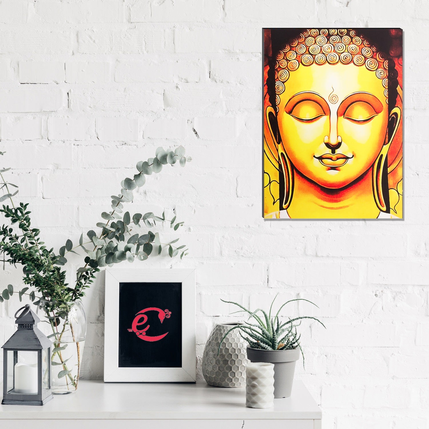 6MM MDF Meditating Lord Buddha Satin Matt Texture UV Art Painting Kafalo