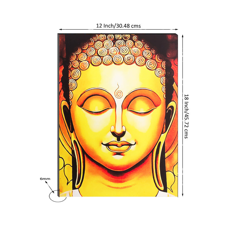 6MM MDF Meditating Lord Buddha Satin Matt Texture UV Art Painting Kafalo