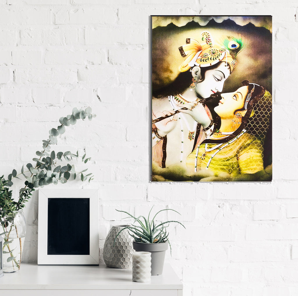 6MM MDF Radha Krishna Satin Matt Texture UV Art Painting Kafalo