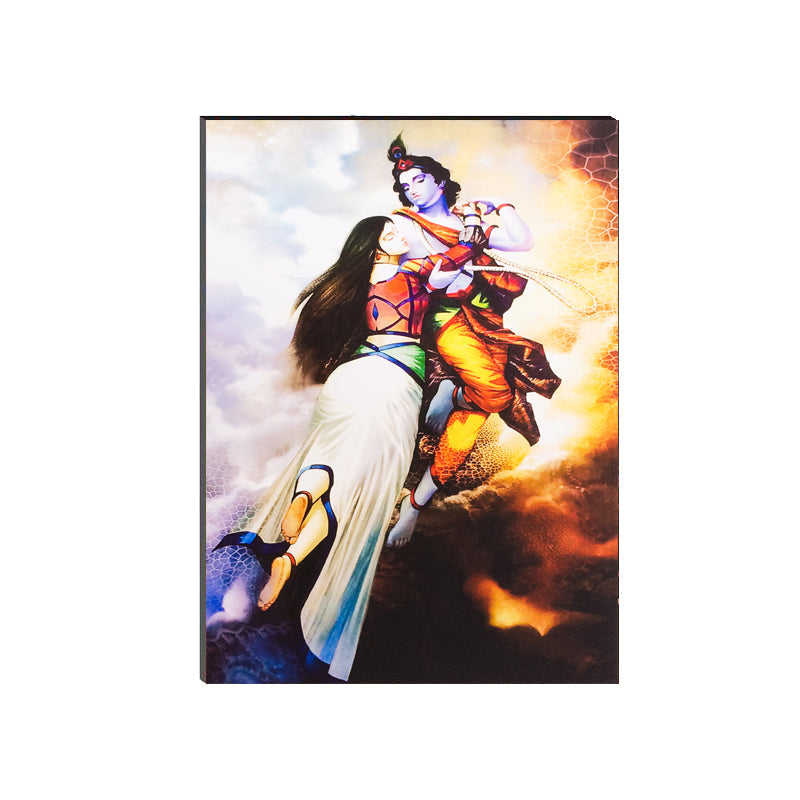 6MM MDF Radha Krishna Satin Matt Texture UV Art Painting Kafalo