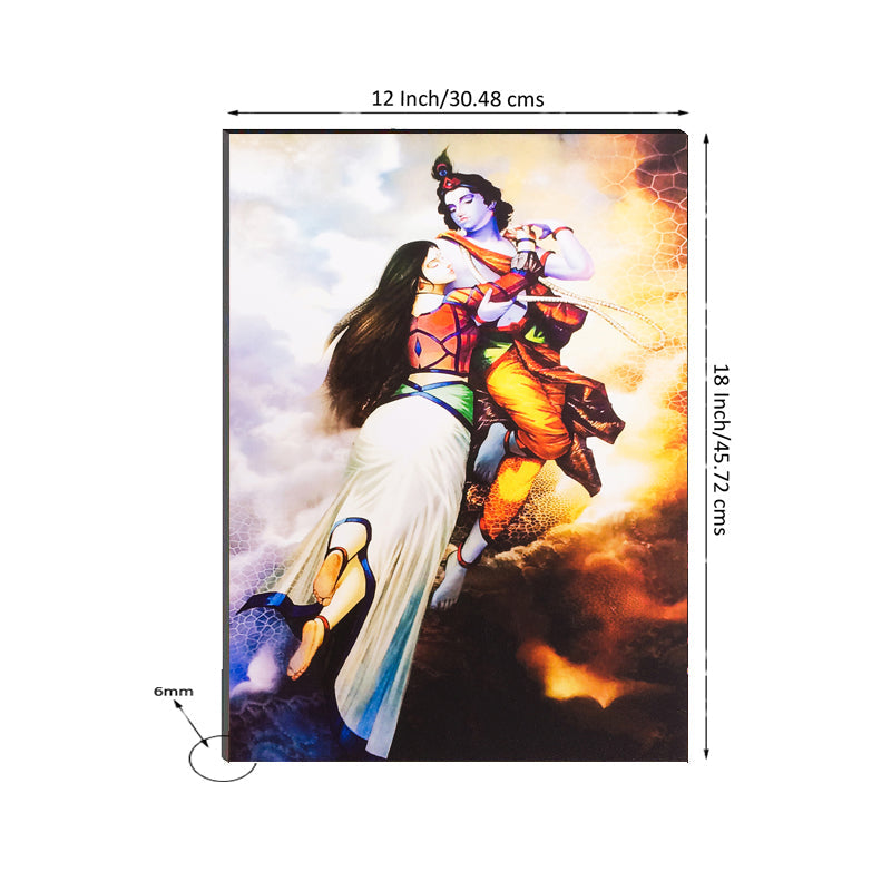 6MM MDF Radha Krishna Satin Matt Texture UV Art Painting Kafalo