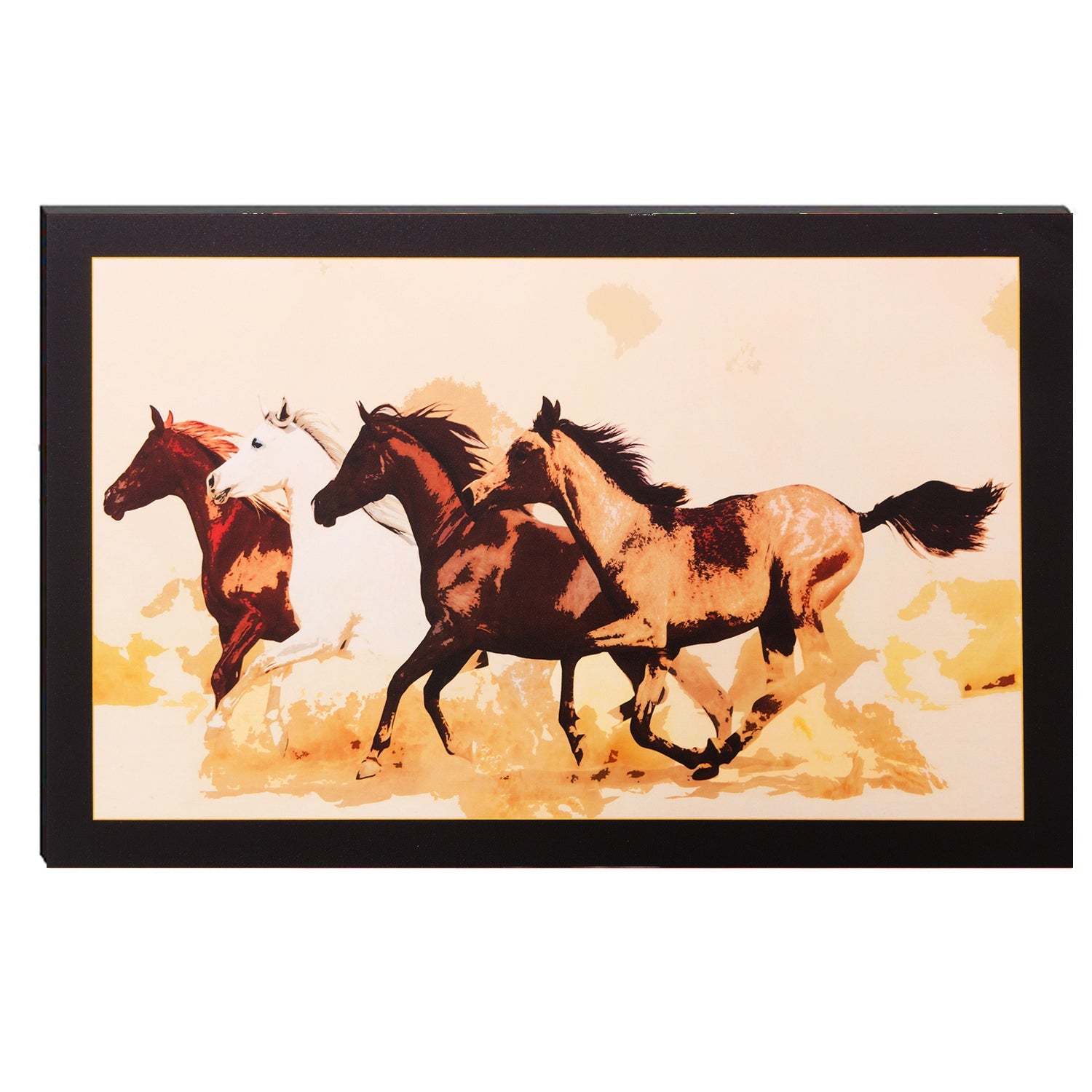 6MM MDF Running Horses Satin Matt Texture UV Art Painting Kafalo