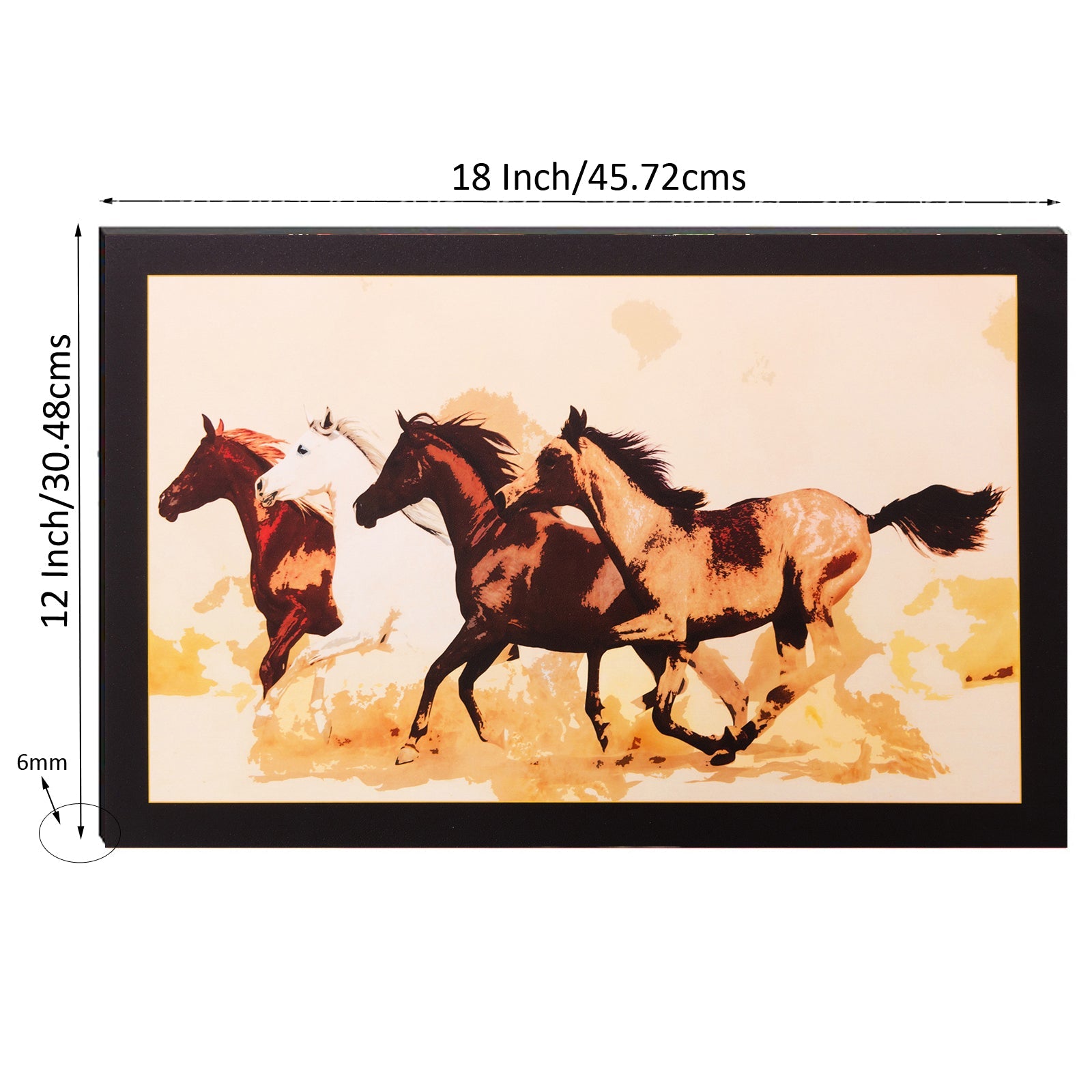 6MM MDF Running Horses Satin Matt Texture UV Art Painting Kafalo