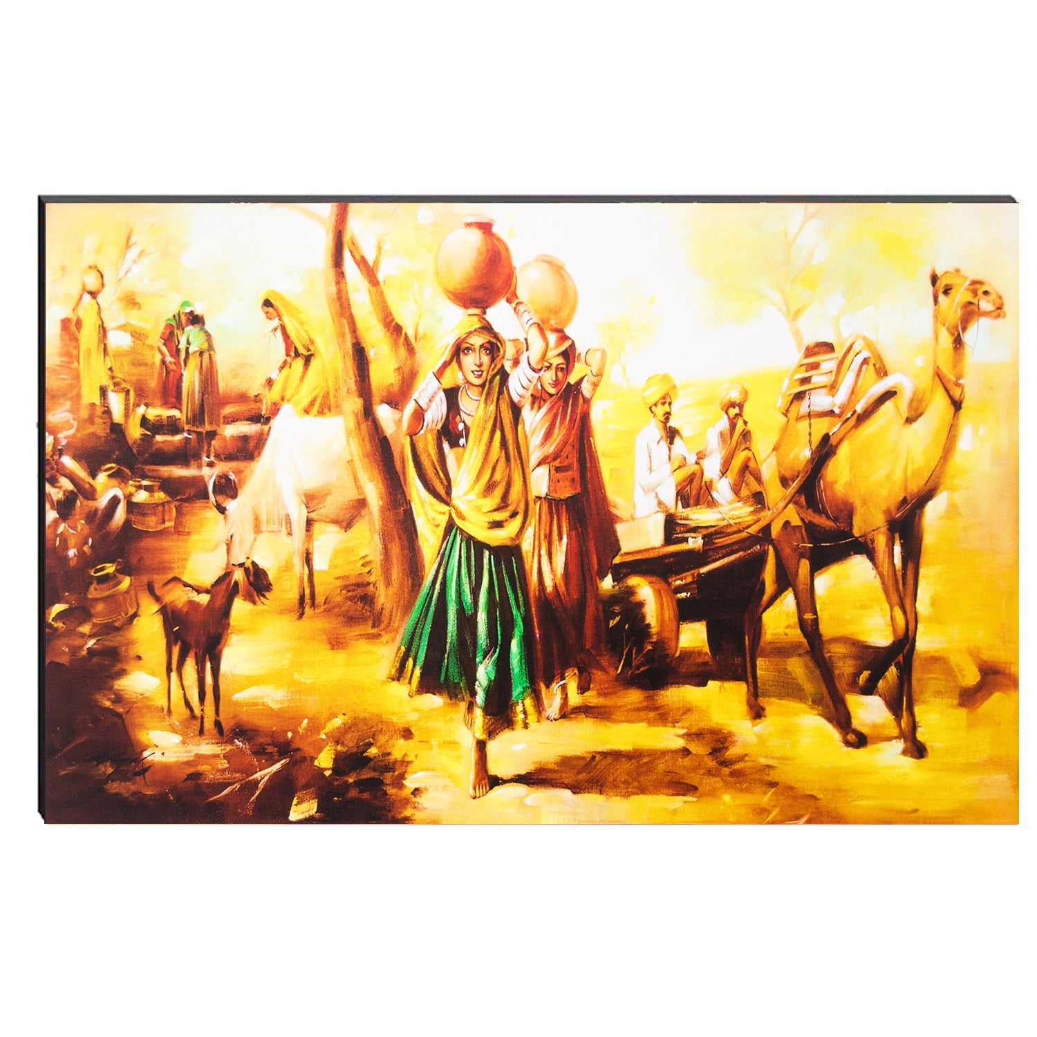 6MM MDF Village Scene Satin Matt Texture UV Art Painting Kafalo