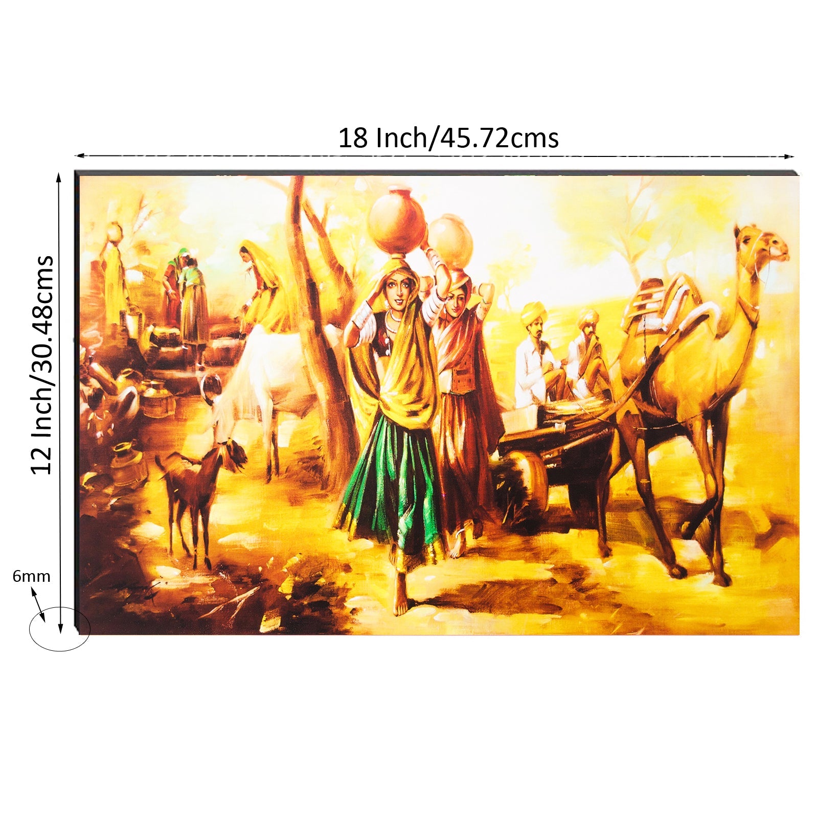 6MM MDF Village Scene Satin Matt Texture UV Art Painting Kafalo
