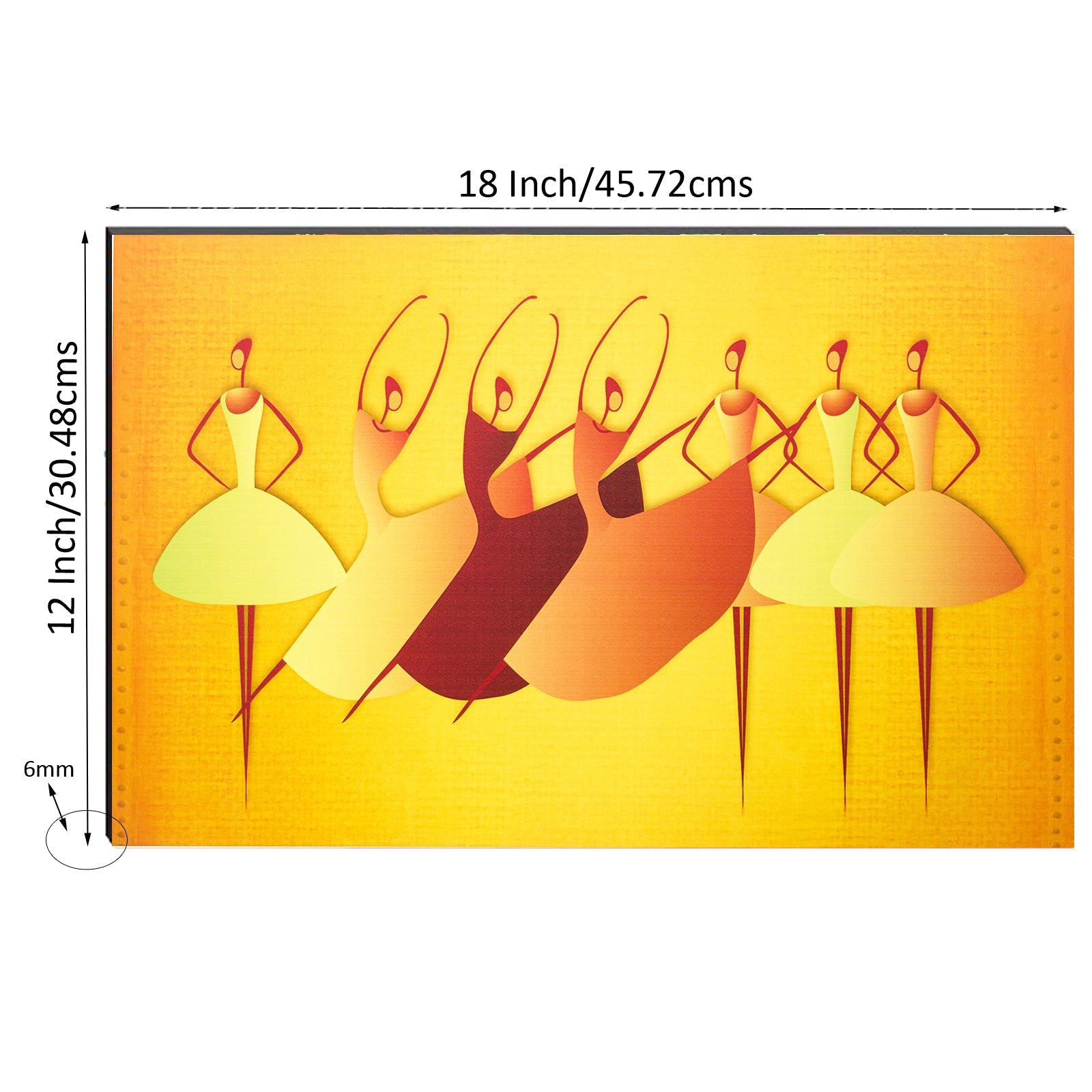 6MM MDF Dancing Girls Satin Matt Texture UV Art Painting Kafalo