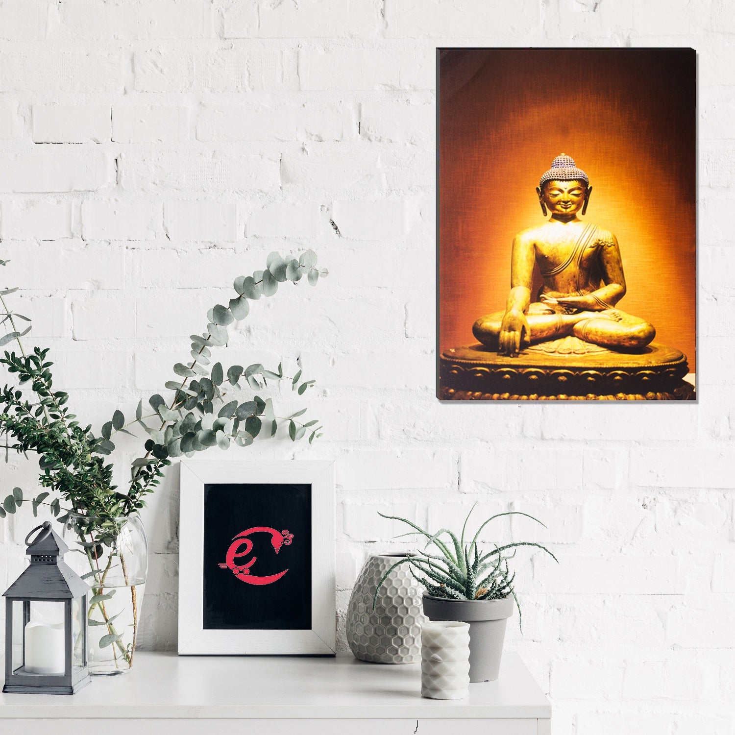 6MM MDF Meditating Lord Buddha Satin Matt Texture UV Art Painting Kafalo