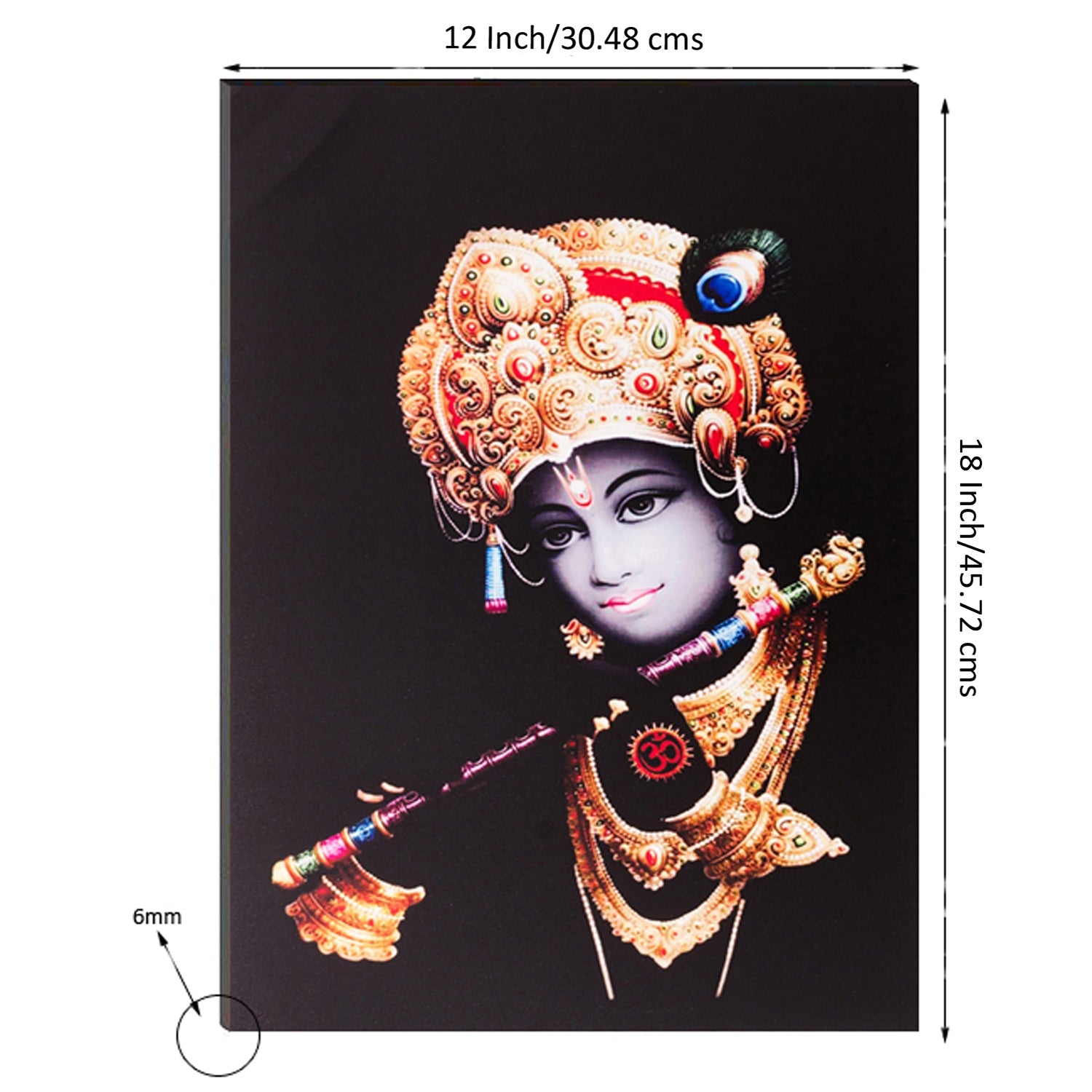 Lord Krishna Painting Digital Printed Religious Wall Art Kafalo