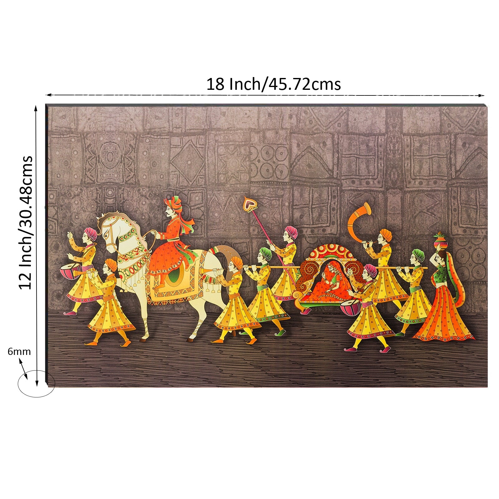 6MM MDF Royal Possession Satin Matt Texture UV Art Painting Kafalo