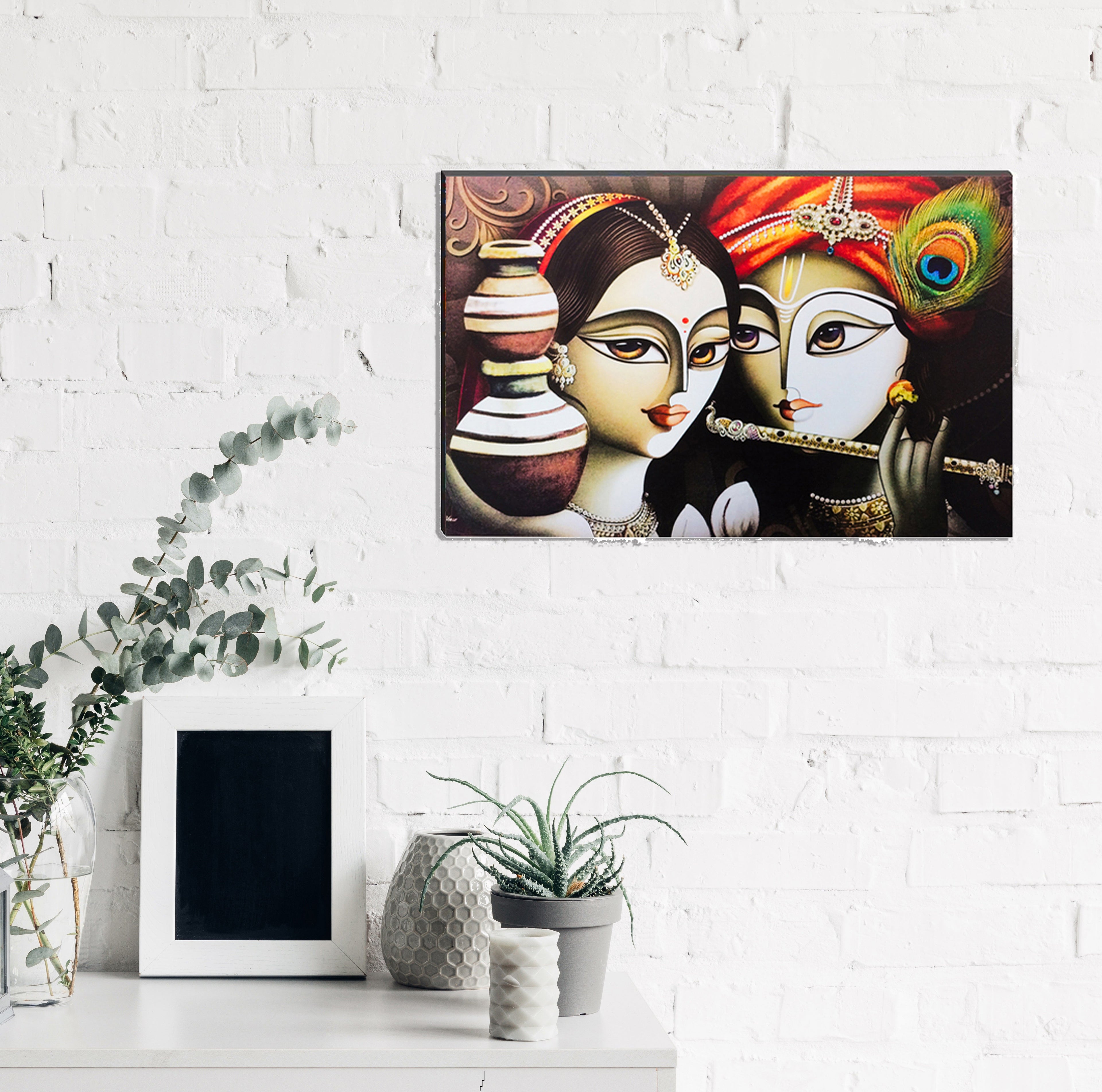 6MM MDF Radha Krishna Satin Matt Texture UV Art Painting Kafalo