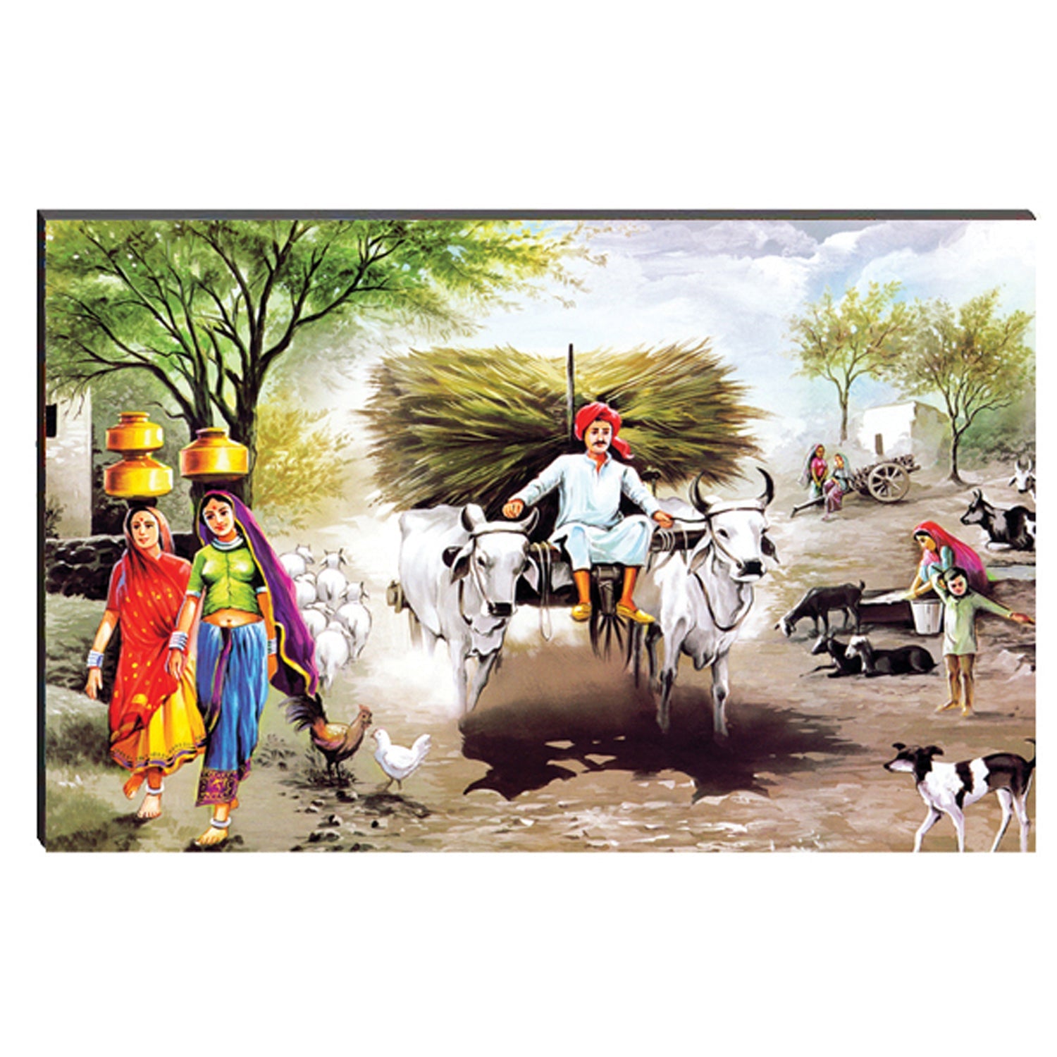 6MM MDF Village View Satin Matt Texture UV Art Painting Kafalo