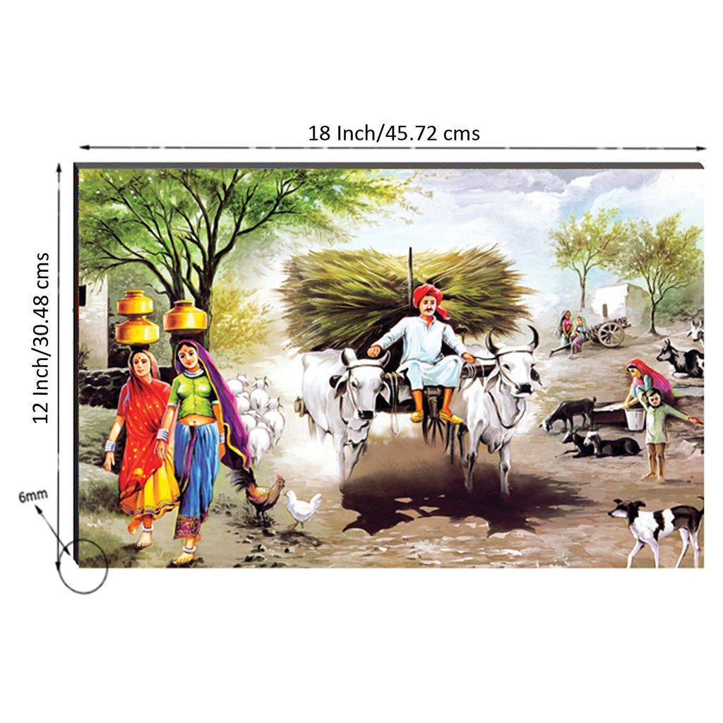 6MM MDF Village View Satin Matt Texture UV Art Painting Kafalo
