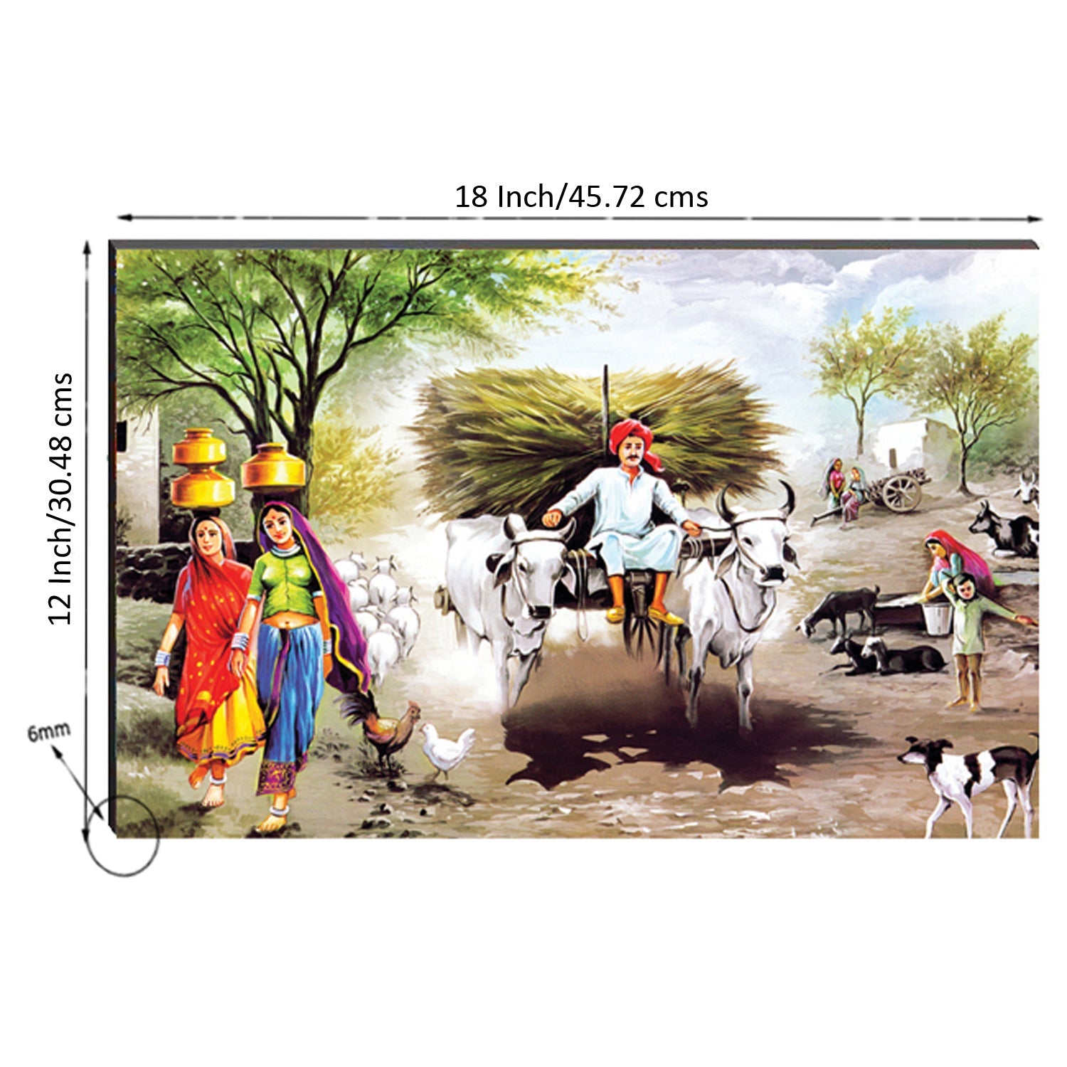 6MM MDF Village View Satin Matt Texture UV Art Painting Kafalo