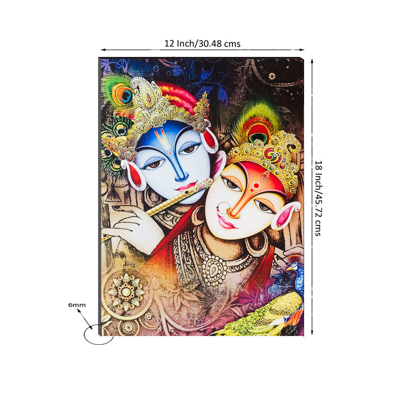 6MM MDF Radha Krishna Satin Matt Texture UV Art Painting Kafalo