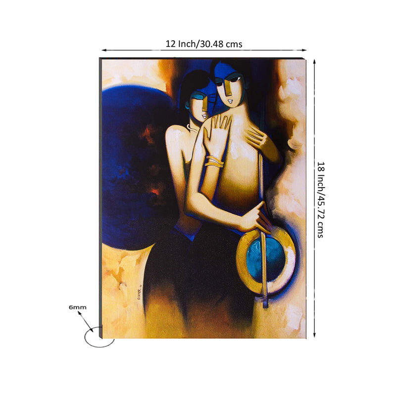 6MM MDF Romantic Couple Satin Matt Texture UV Art Painting Kafalo
