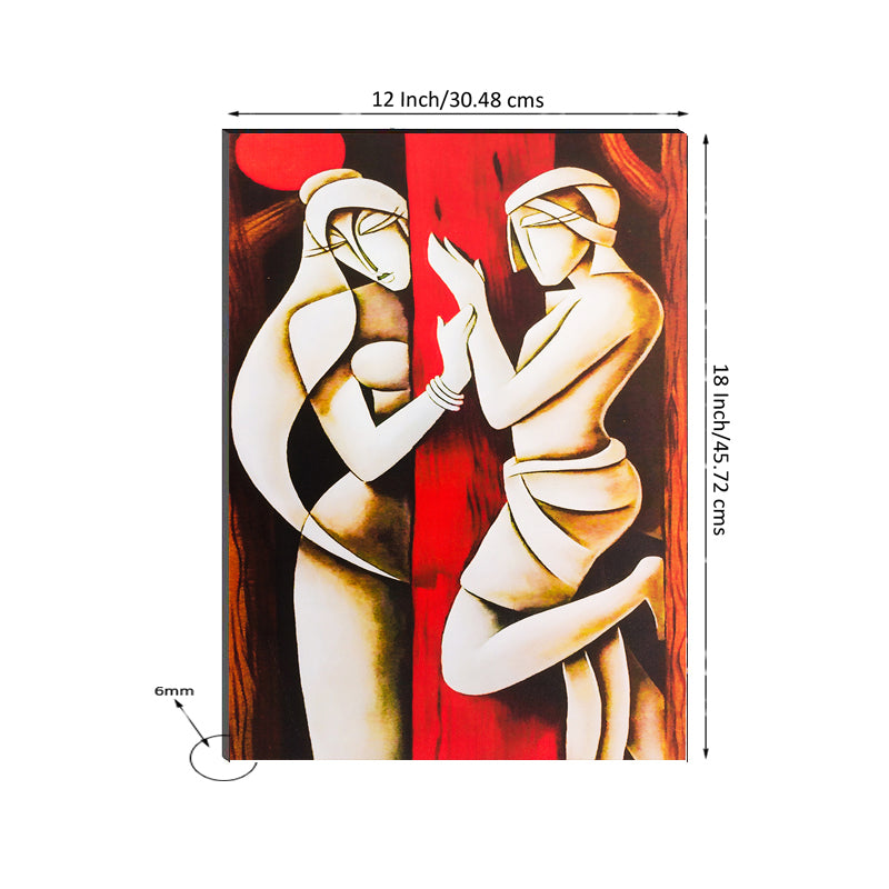 6MM MDF Romantic Couple Satin Matt Texture UV Art Painting Kafalo