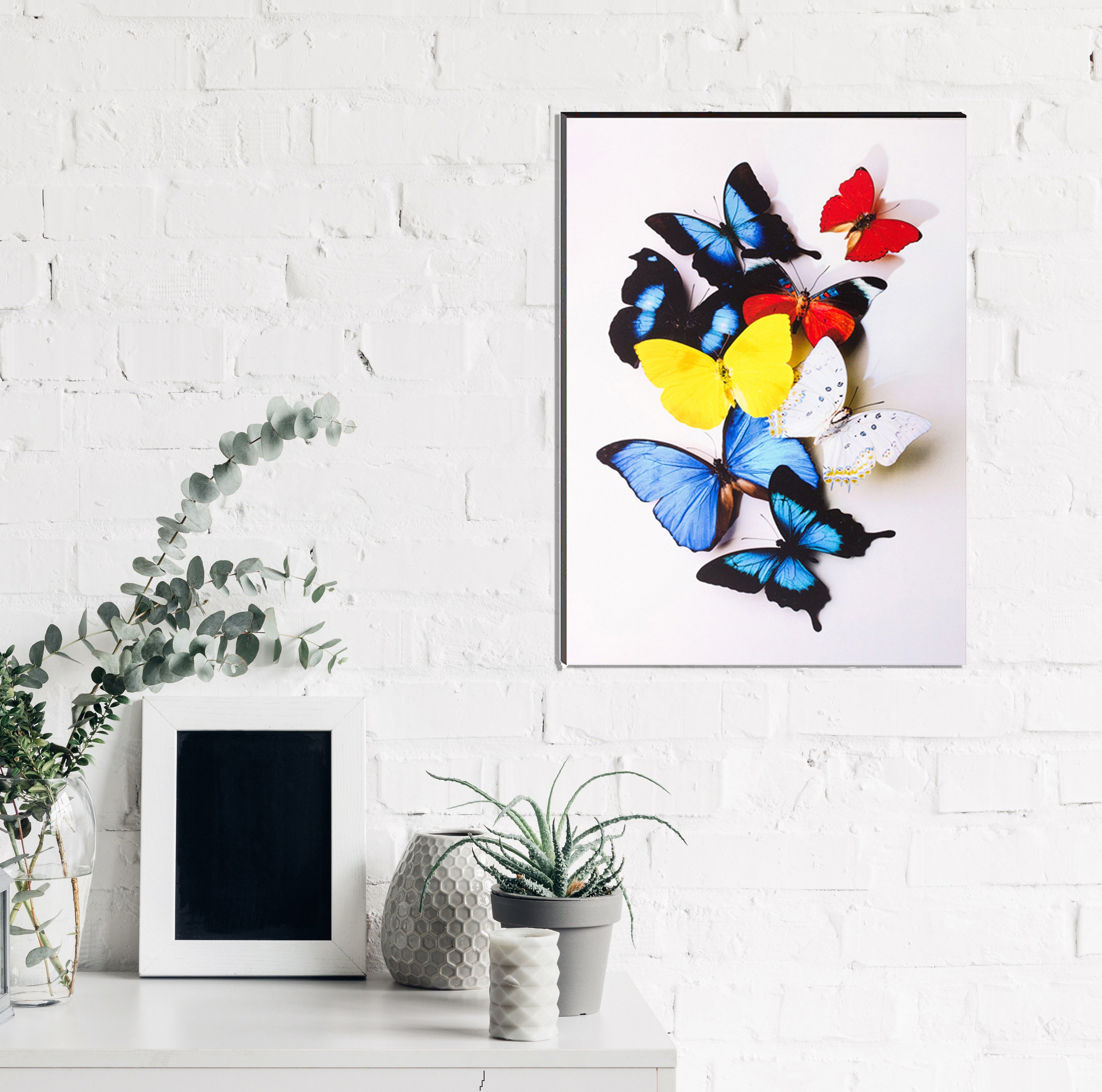 6MM MDF Colorful Butterflies Satin Matt Texture UV Art Painting Kafalo
