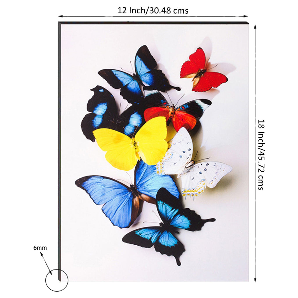 6MM MDF Colorful Butterflies Satin Matt Texture UV Art Painting Kafalo