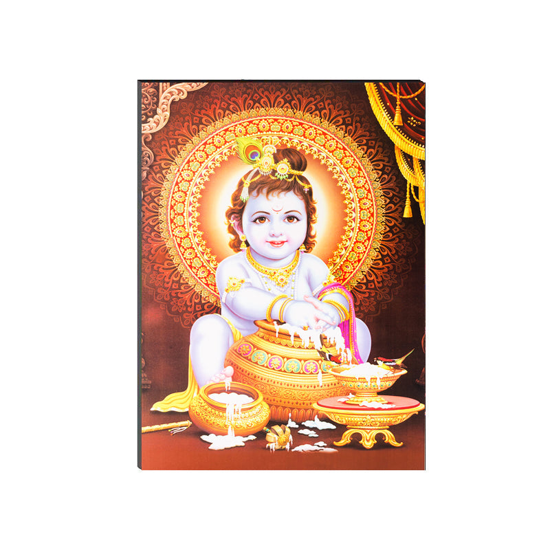 6MM MDF Lord Krishna Satin Matt Texture UV Art Painting Kafalo