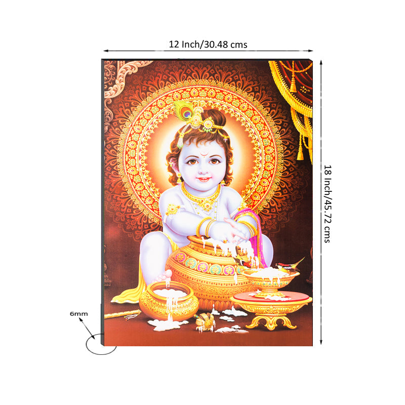 6MM MDF Lord Krishna Satin Matt Texture UV Art Painting Kafalo